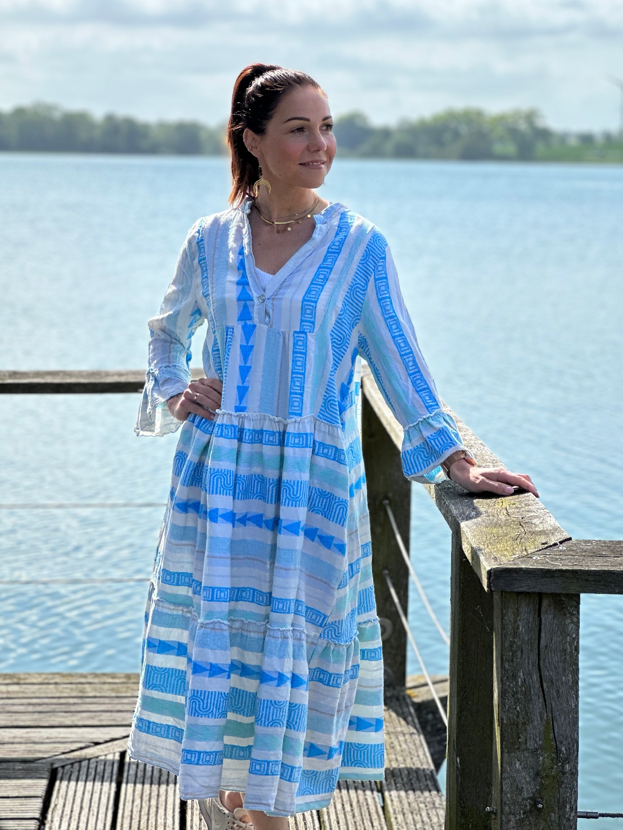 Langes Kleid Mustermix in angesagten Farben | Seaside64