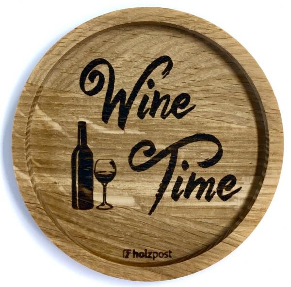 Holzuntersetzer Wine Time