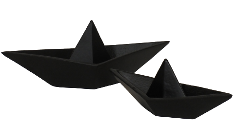 Papierboot aus Aluminum schwarz in zwei Größen