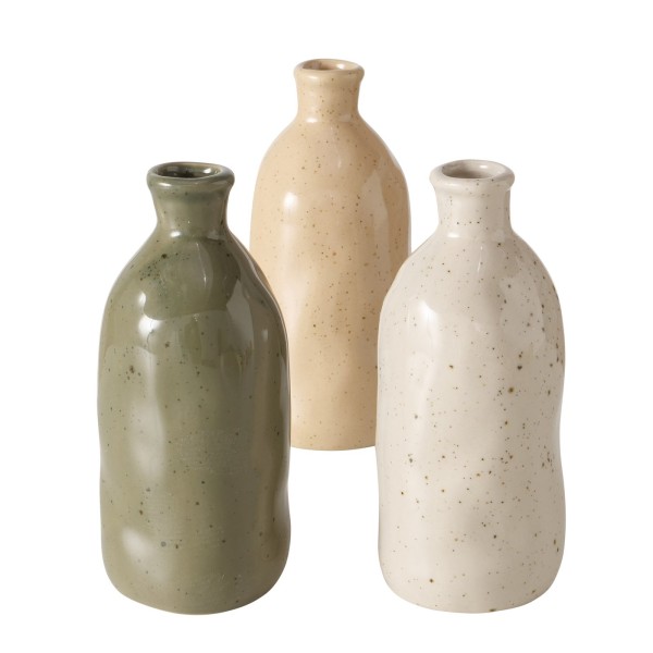 Vase in Flaschenform H 15 cm in drei verschiedenen Farben