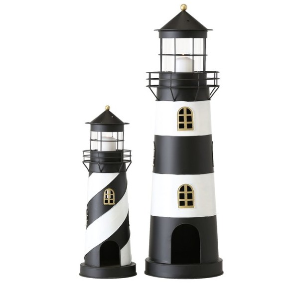 Laterne Leuchtturm Faro schwarz weiß, zwei verscheidene Größen