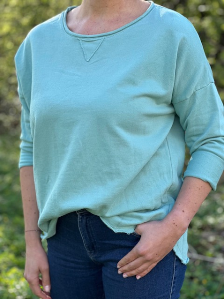 Basic Shirt COZY uni khaki/ salbeigrün