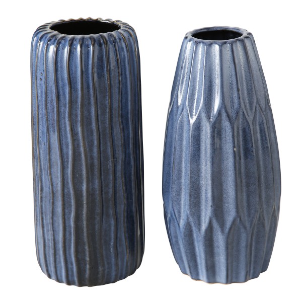 Maritime Vase "Aquarell" blau aus Porzellan H24cm in zwei Varianten
