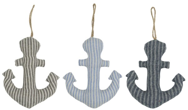 IB Laursen Maritimer Dekohänger Anker aus Baumwolle in drei Farben