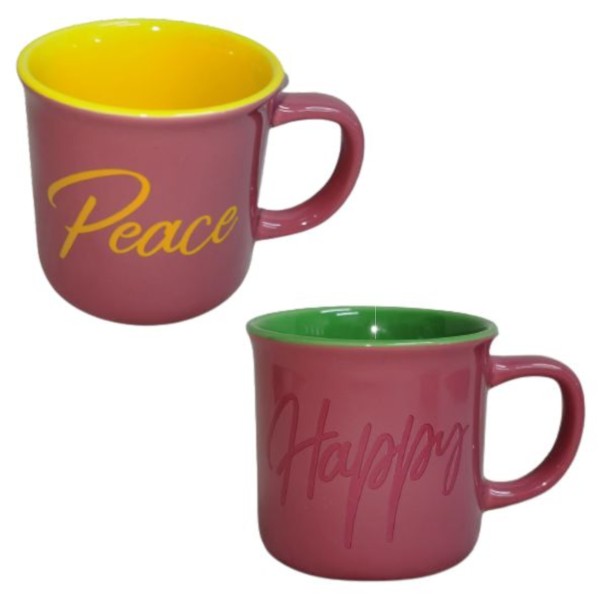 Farbenfrohe Tasse mit Aufschrift - 2 Ausführungen erhältlich