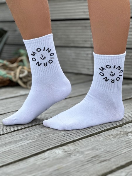Socken Moingiorno weiß schwarz in drei Größen