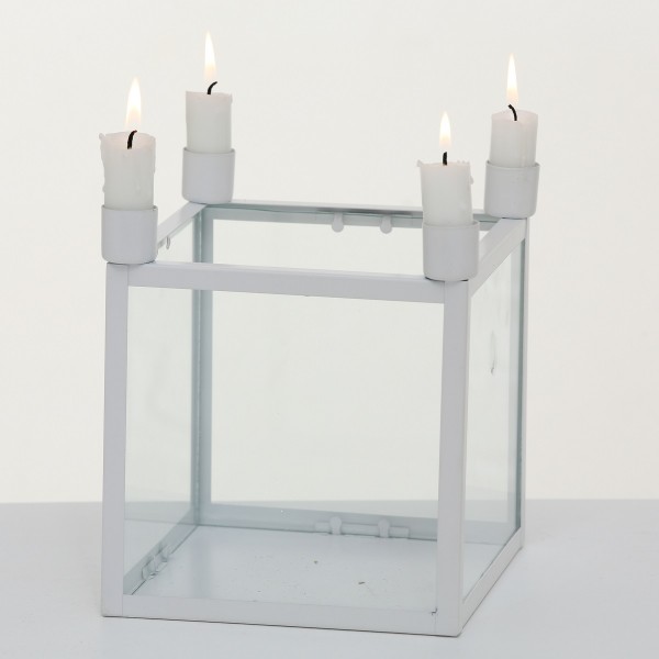 Kerzenhalter Würfel in weiß 2 Größen