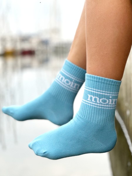 Socken Moin II hellblau weiß in drei Größen