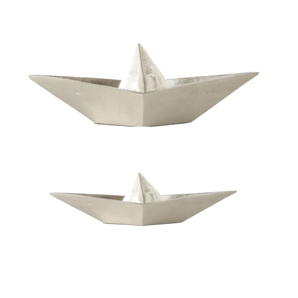 Papierboot aus Aluminum silber in zwei Größen