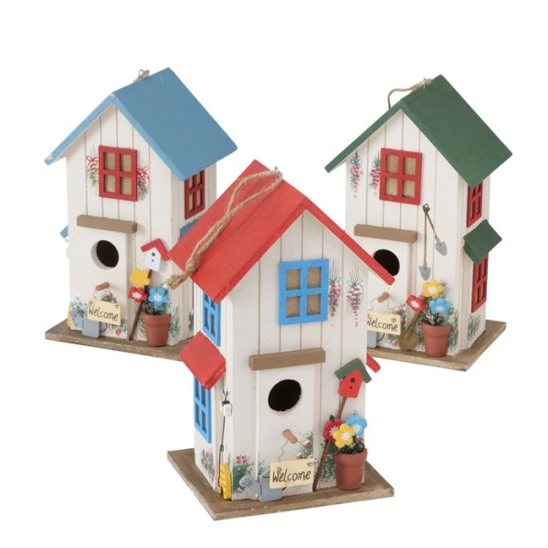 Vogelhaus “Gartenliebe”, aus Holz, mehrfarbig