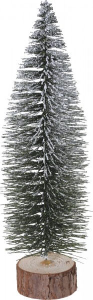 Weihnachtsbaum Glitzertanne grün/weiß auf Holzfuß 35cm