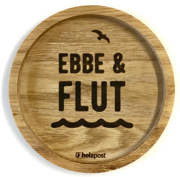 Holzuntersetzer Ebbe & Flut