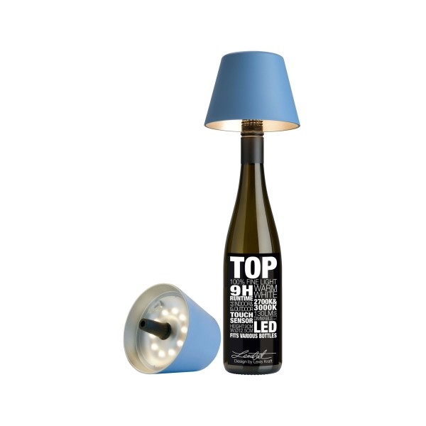 Sompex LED Flaschenschirm/Lampe mit Akku zum aufladen in blau