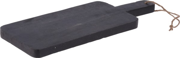 Längliches Brett aus Holz mit Griff schwarz 40cm