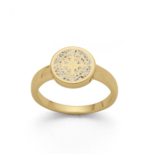 DUR Ring "Kompass“-gold- 925er Sterling-Silber