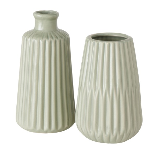 Vase aus Porzellan H18cm salbei