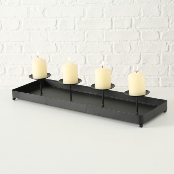 Kerzenhalter schwarz aus Eisen für 4 Kerzen 60cm