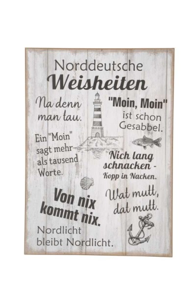 Maritimes Holzschild "Norddeutsche Weisheiten"