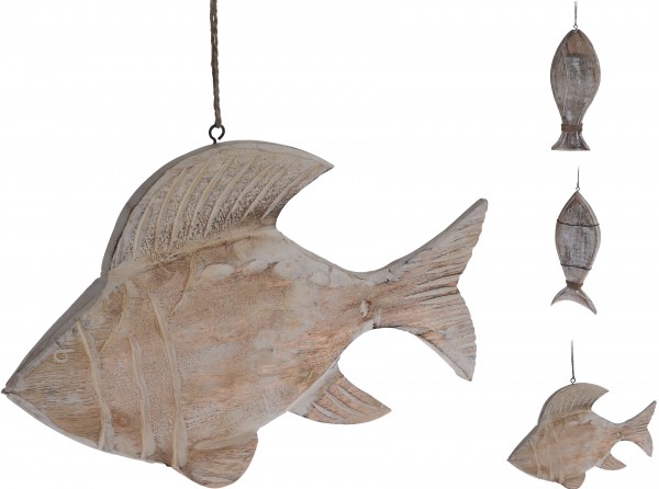Maritimer Dekohänger Fisch aus Holz gewischt "Gr.XL" in drei Varianten
