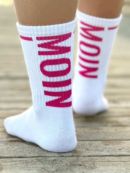 Socken Moin Ferse weiß pink in zwei Größen