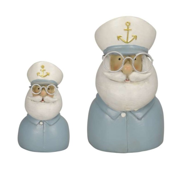 Maritime Figur / Büste Kapitän mit Brille - in 2 Größen erhältlich