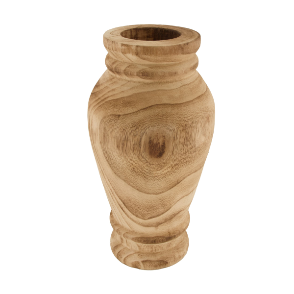 Vase aus Paulowniaholz H = 36 cm