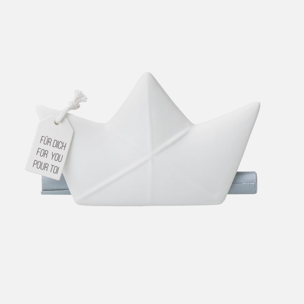 Räder Papierboot aus Porzellan für Banknote weiß