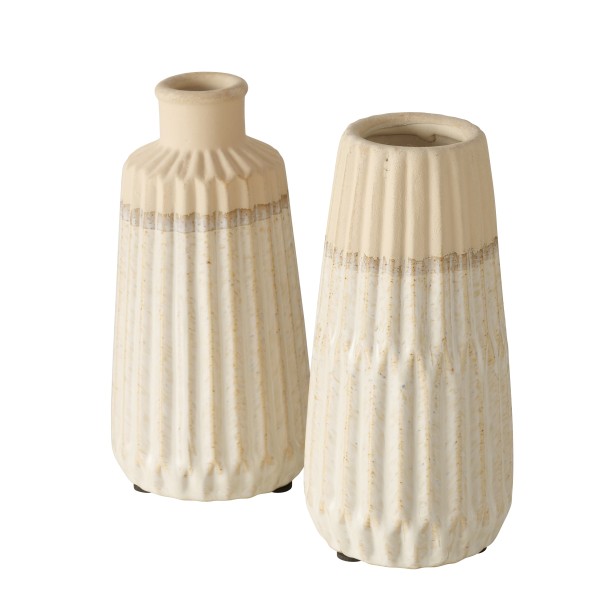 Maritime Vase "Aquarell" Creme aus Porzellan H17cm in zwei Varianten