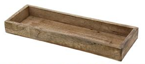 Schöne Dekoschale rechteckig aus Mangoholz - Länge 34 cm