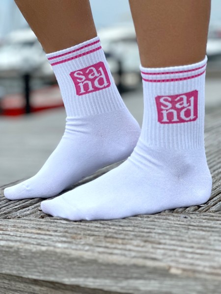 Socken Sand weiß pink in zwei Größen
