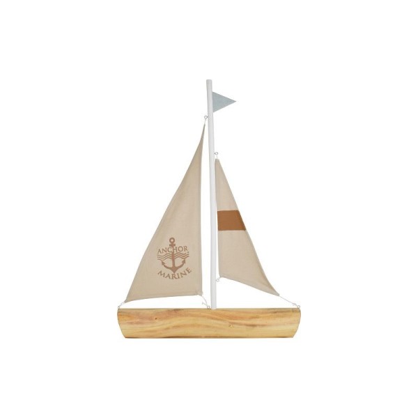 Maritimer Dekoaufsteller Segelschiff Anchor Marine aus Holz Klein