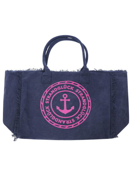 Strandtasche XXL Canvas Bag von Zwillingsherz - Navy -