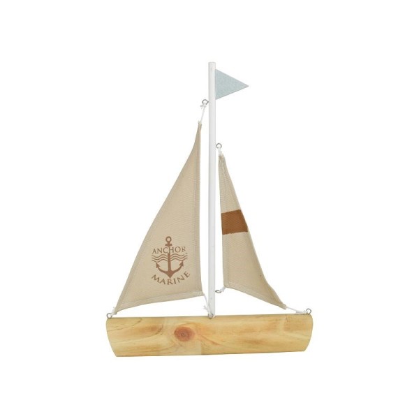 Maritimer Dekoaufsteller Segelschiff Anchor Marine aus Holz Groß