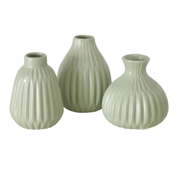 Vase aus Porzellan H12cm salbei
