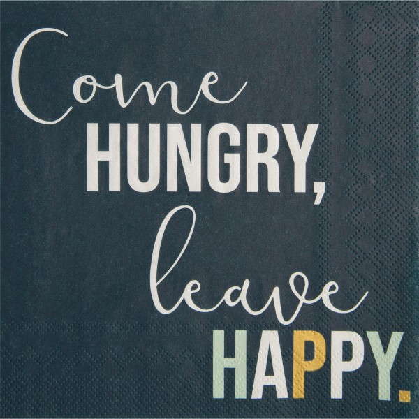 Räder Serviette "come hungry, leave happy"