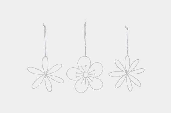 Dekohänger Blüte aus Eisen weiß - in drei Varianten