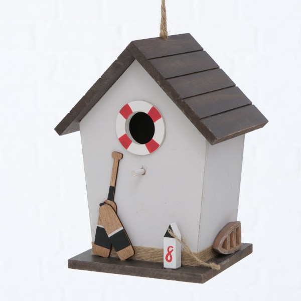 Vogelhaus “Badehaus”, aus Holz, mehrfarbig