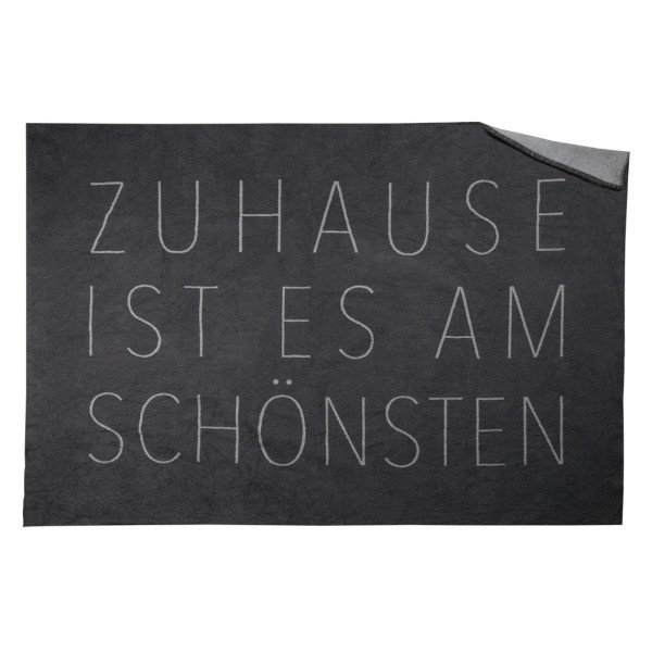Räder Decke "Zuhause" in schwarz/grau 150x200 cm