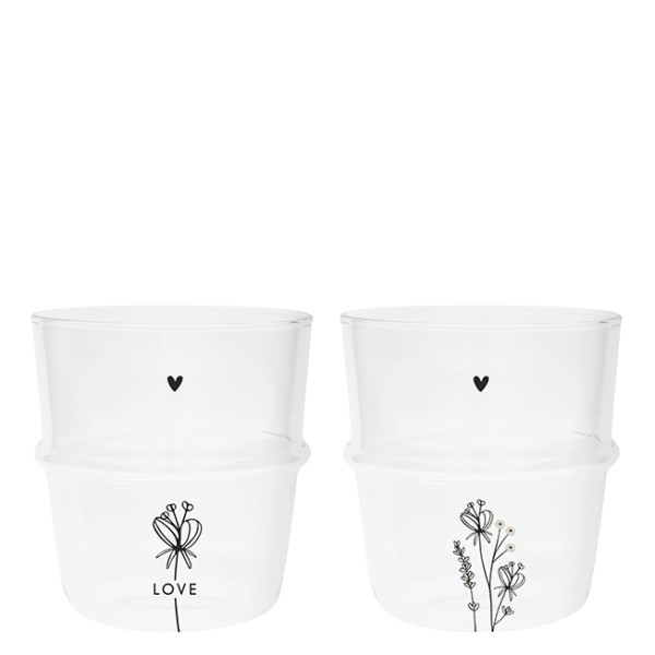 Bastion Collection Wasserglas, in zwei Ausführungen, Love & Wild Flowers