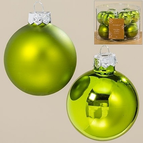Weihnachtskugel / Tannenbaumkugel apfelgrün 6cm 12tlg.
