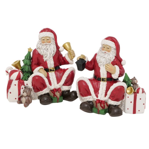 Dekofigur sitzender Weihnachtsmann in zwei Varianten