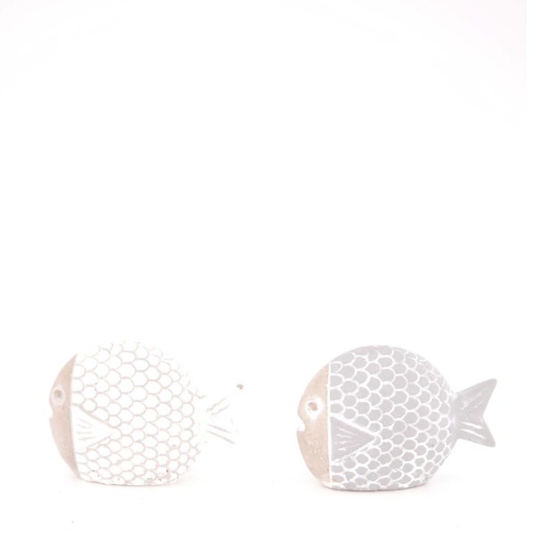 Maritime Figur Fisch aus Beton klein in zwei Farben