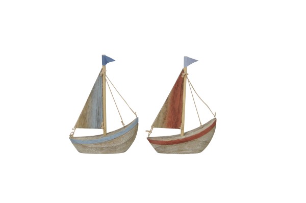 Maritimes Segelboot aus Holz "klein" in zwei Ausführungen