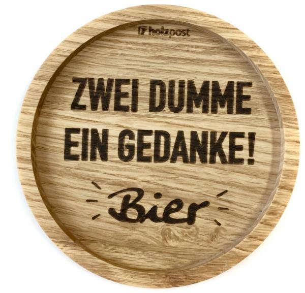 Holzuntersetzer Gedanke - Bier