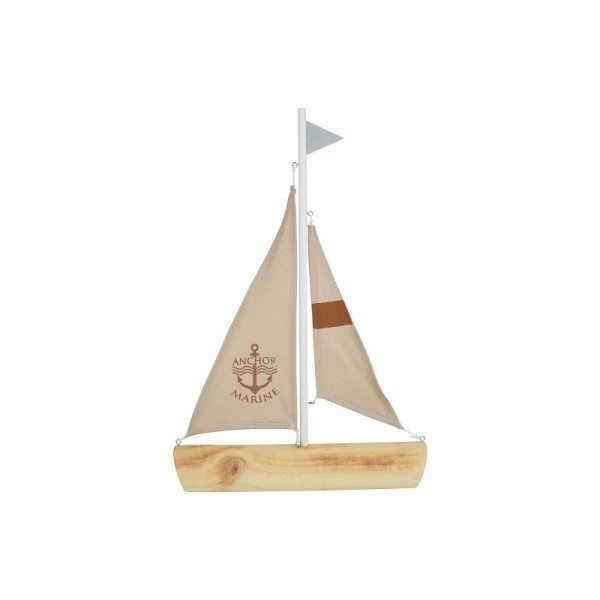 Maritimer Dekoaufsteller Segelschiff Anchor Marine aus Holz Mittel