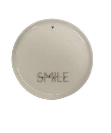 Bastion Collections Kuchenteller cremefarb.-SMILE- happy looks good on you