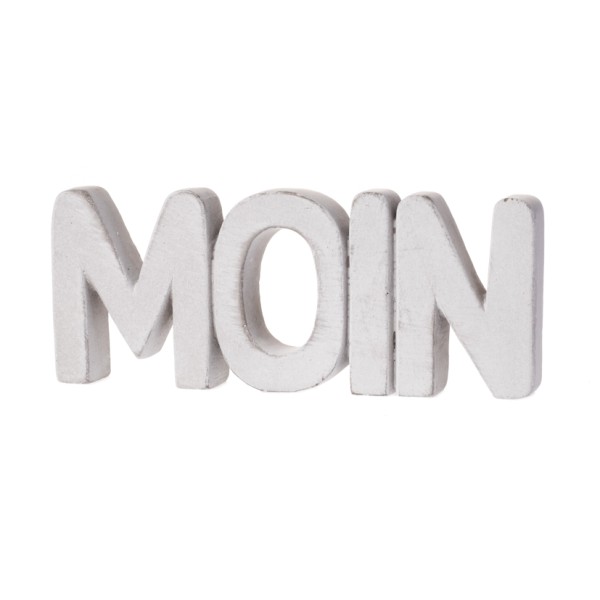 Maritimer Deko-Schriftzug "MOIN" aus Beton - groß