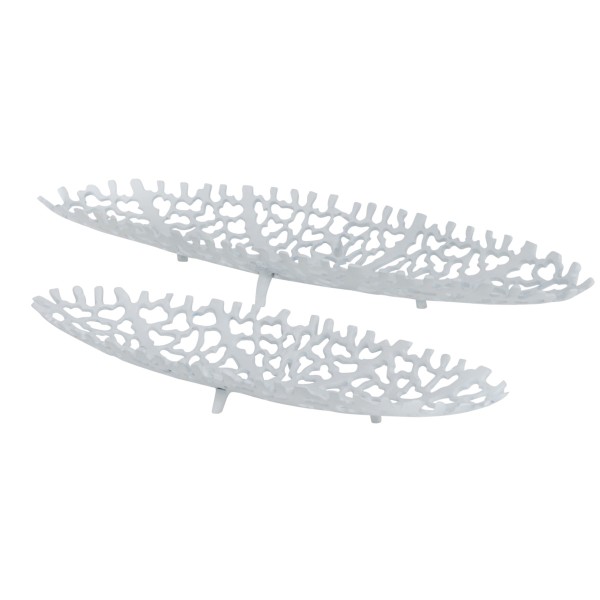 Maritime Schale Koralle oval weiß in zwei Größen