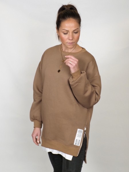 Sweater Zipper brown S/M und M/L