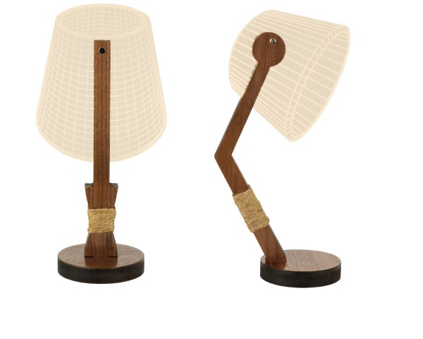 Holztischlampe LED in 3D Illusionsoptik in zwei verschiedenen Ausführungen